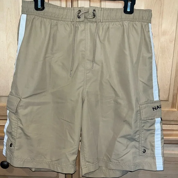 Nautica men’s medium beige swim trunks - Picture 3 of 11